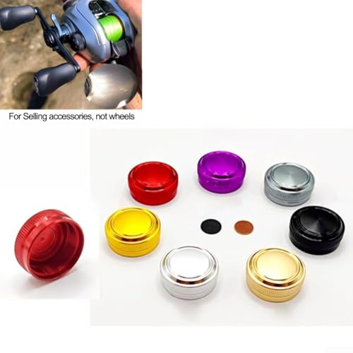 Fishing Reel Tension Knob Cap, Baitcaster Tension Knob, Aluminum Alloy Accessory Adjustment Brake Component With Knurled Threads For Metanium Baitcast Reel(red) - color: red