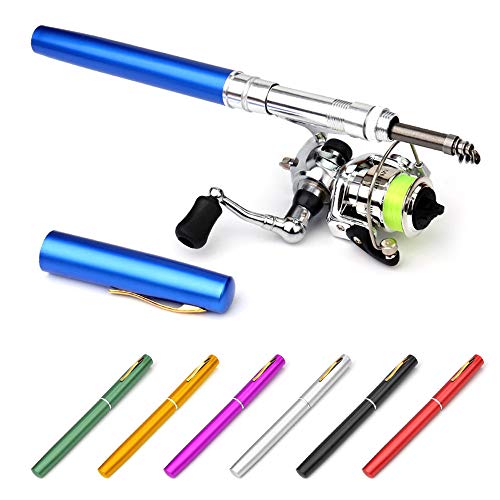 Lixada Fishing Rod Reel Combo Mini Pen Fishing Pole Kit Telescopic Fishing Rod Spinning Reel Combo Kit - color: Silver, size: 1.6 m