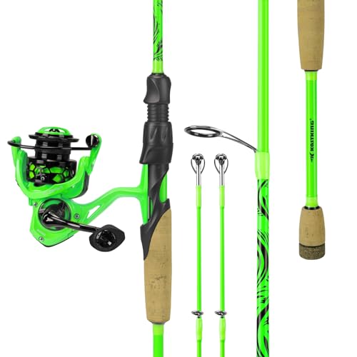 KastKing Zephyr Dual-Tip Fishing Rod and Reel Combo,Spinning & Baitcaster Combo,Dual Tips Section for Different Powers,IM6 Graphite 2-Piece Rod with Extra Tip,Sensitive & Powerful,Freshwater Fishing - style: Spin: 5'0''- Ul& L- Dual-tip Rod -1000 Reel(gre