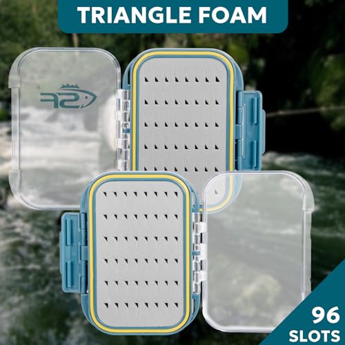 SF Small Waterproof Fly Box Double Sided Floating Fly Fishing Case Storage For Nymph Wet Dry Fly Flies Easy Grip Foam 3packs - style: Easy Grip Foam-small-3pcs