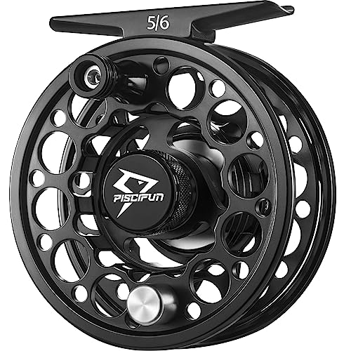 Piscifun Sword Fly Fishing Reel, CNC-Machined Aluminum Alloy Fly Reel - size: 3/4wt, style: Black-without Line