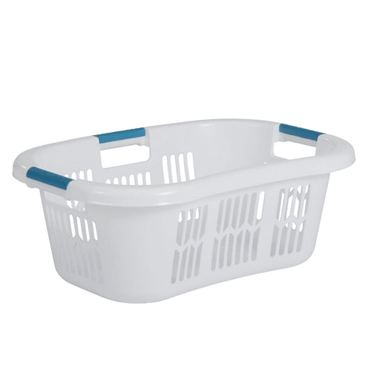 Rubbermaid Laundry Basket XL Hip-Hugger Basket 2.1-Bushel White Laundry Storage/Bathroom/Bedroom/Home Closet