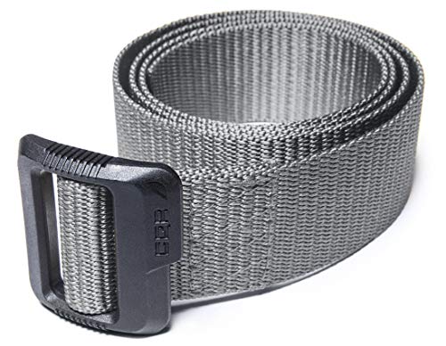 CQR Tactical Belt, Military Style Heavy Duty Belt, Webbing EDC Quick-Release Buckle - color: 2pack Dura Nylon Black/Grey, size: XX-Large