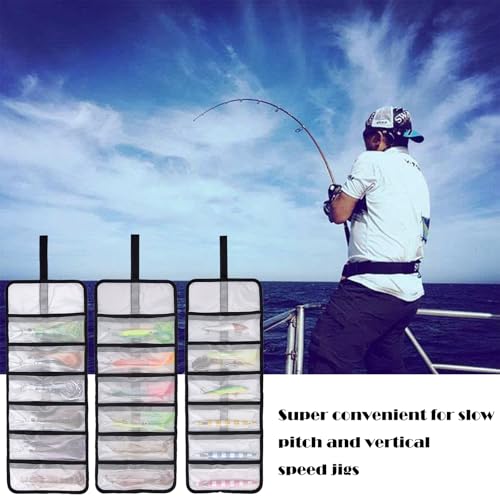 Roll Up Fishing Lure Wraps Set-Durable Lure Bag 6 Pocket PVC Protective Cover Saltwater Hook Covers Fabric Lure Protector Trolling Lure Tackle Box - color: Clear 1-pack, size: 23" X 9"