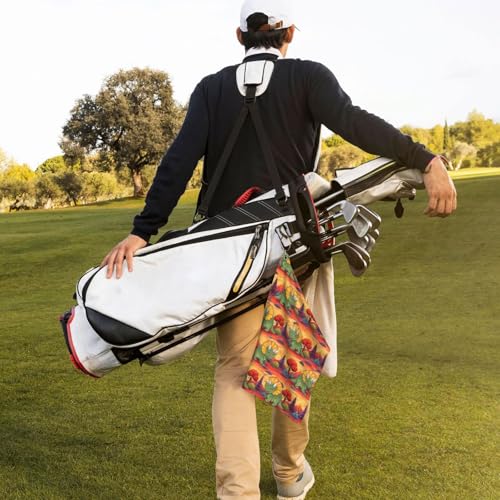 Triceratops Dinosaur Golf Towel 16" X 24" with Clip Golfer Bags Accessories Gifts - color: Triceratops Dinosaur