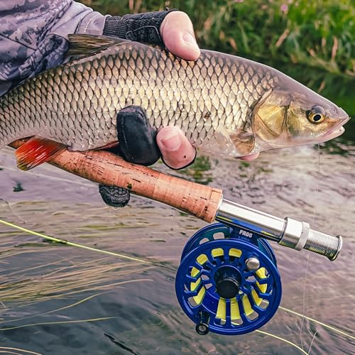 Raprance Fly Fishing Reel,CNC-Machined Aluminum Alloy Fly Reel Large Arbor Fly Reel, 3/4, 5/6, 7/8 wt Blue - size: 5/6wt