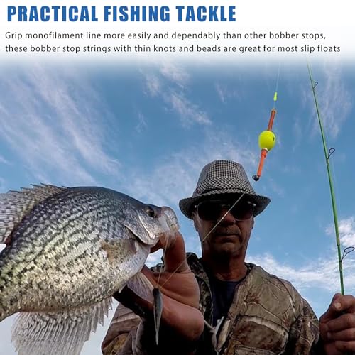 Fishing Bobber Stops, Slip Bobber Stoppers for Fishing Line | Float Bobber Stop String Knots with Beads - style: 100pcs