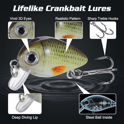 5 Pcs Mini Fishing Lures Hard Baits Hooks Micro Fishing Lures Crankbaits Baits Topwater for Freshwater and Saltwater - style: Style 1