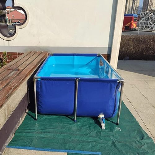 Durable PVC Fish Breeding Tank with Steel Frame - Clear View, Easy Assembly, Ideal for Aquatic Pets, Backyard Pool Pond, 50x40x30cm