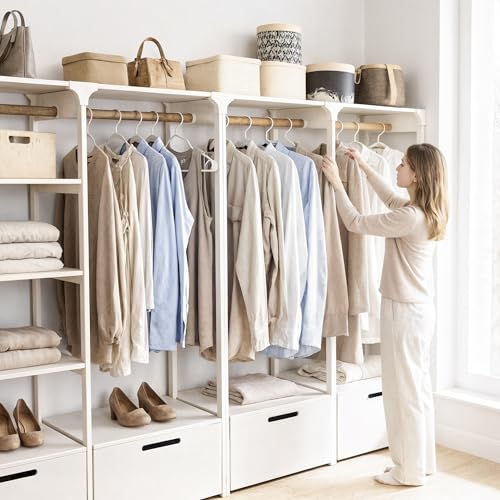 Utopia Home - Plastic Hangers 50 Pack - Space Saving Clothes Hanger - Durable and Strong Closet Organizers and Storage Makes It Ideal Stocking Stuffers or Apartment or Dorm Room Essentials (White)