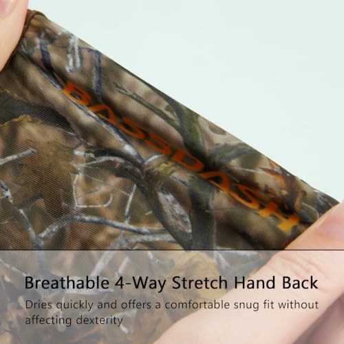 Bassdash ALTIMATE UPF 50+ Sun Protection Fingerless Fishing Gloves Men - color: Autumn Forest, size: Medium
