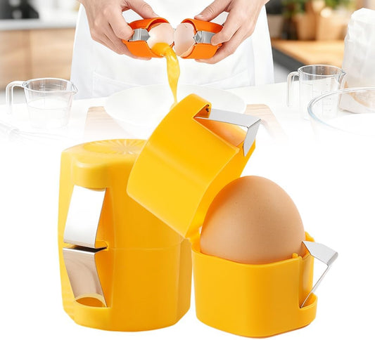 Upgrade Egg opener, 2026 New Egg Cutter Egg Cracker Tool Multifunctional Egg Cutter Multipack, Stainless Steel Egg Shell Separator for Raw Eggs Gadgets Cracker Tool (1, Yellow)