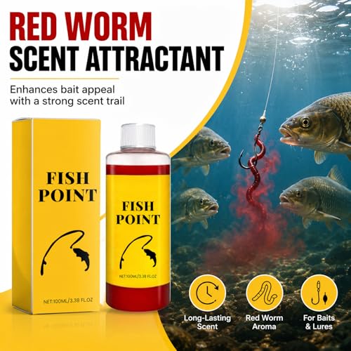Concentrated Fish Attractant Liquid, Red Worm Liquid Spray, Bait Scent Attractor for Freshwater Fishing, Improves Bite Response - color: 2PCS