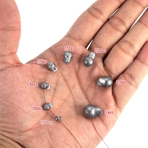 Dr.Fish 100 Pack Removable Split Shot Weights Lead Fishing Sinkers Fly Fishing Line Sinkers Reuseable Clip On Weights Freshwater Saltwater - size: #5(1/12oz)