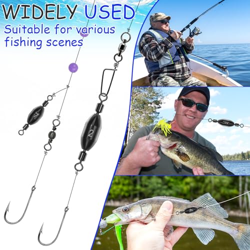 15Pcs Fishing Weights Swivel Bullet Sinkers Brass Fishing Weights | Saltwater Freshwater Bass Sinker Fishing Weights with Swivel Rolling - size: 1/32oz