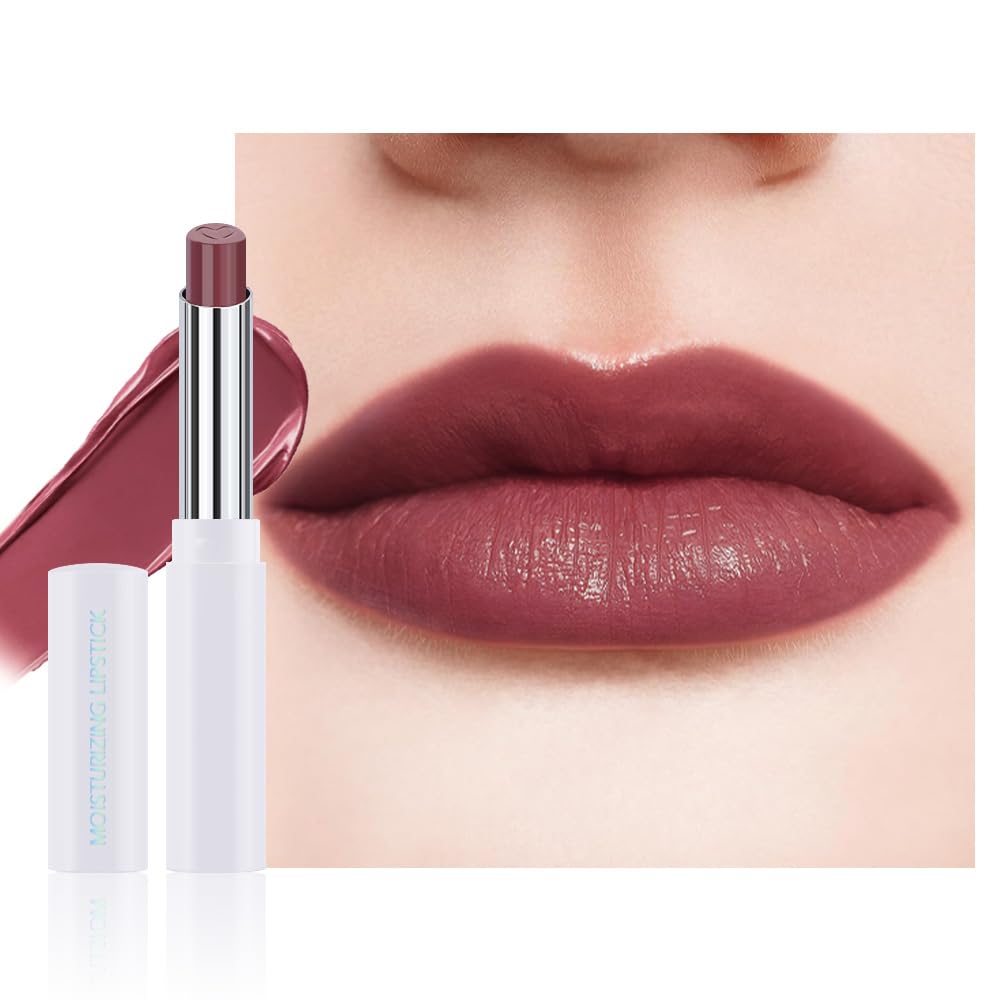 1Pcs Tinted Lip Balm Moisturizing Lipstick – Waterproof Hydrating Matte Lip Balm for Women, Creamy Natural Color Stain for Dry Lips, Soft Matte Finish with Subtle Scent (#04 Mauve)