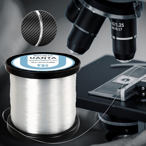 UANTA Monofilament Fishing Line, Superior Abrasion Resistance Mono Line, Ultimate Saltwater Fishing Line Leader Materials, 2025 New Fishing Line Unique Camo Design - color: CLEAR, size: 65LB(300YDS)