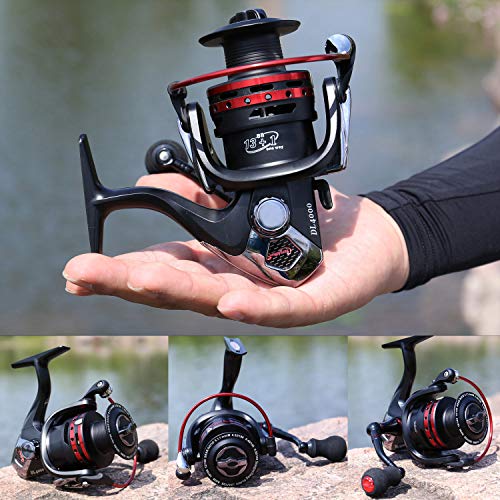 Sougayilang Fishing Reels Powerful 13+1BB Spinning Reels Ultra Smooth Reel for Saltwater or Freshwater - size: 2000
