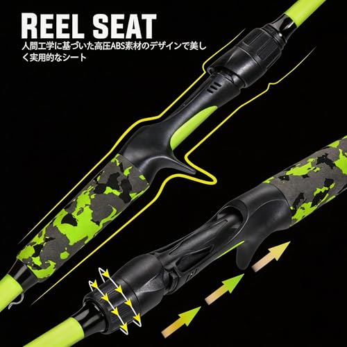 Sougayilang Baitcasting Combo – 8.0:1 Gear Ratio, 18LB Drag, 9+1 Bearings, IM7 Graphite 2-Piece M/MH Rod, EVA Handle, Camo Finish for Topwater Bass, Pike, Walleye - style: Cast-6'10''-left Handle-m