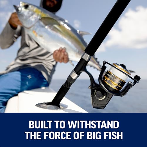 Penn Battle IV Spinning Reel and Fishing Rod Combo - size: 6000 Size Reel - 9' - Medium Heavy - 2pc, style: Battle IV