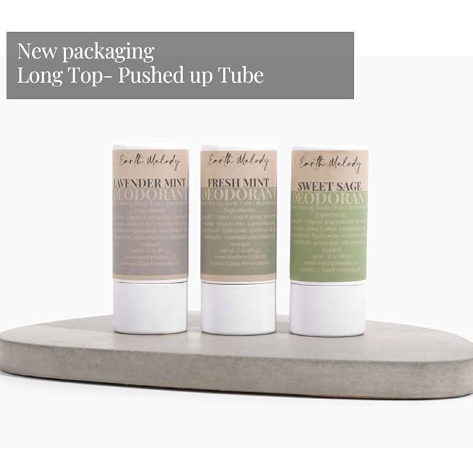 Earth Melody Natural deodorant | Cruelty Free & sensitive friendly | Sustainable, Baking soda and Aluminum Free, Long Lasting Odor Control Eucalyptus Lemongrass-2.5 oz Essential oil