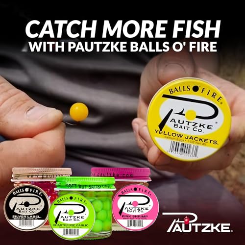 Pautzke Balls O' Fire Salmon Eggs Bait - Real Salmon Eggs for Trout Fishing, Soft Fish Eggs for Salmon Fishing, Can Be Used as Single Egg Salmon Bait or Salmon Egg Sacks - color: 3-Yellow Jackets