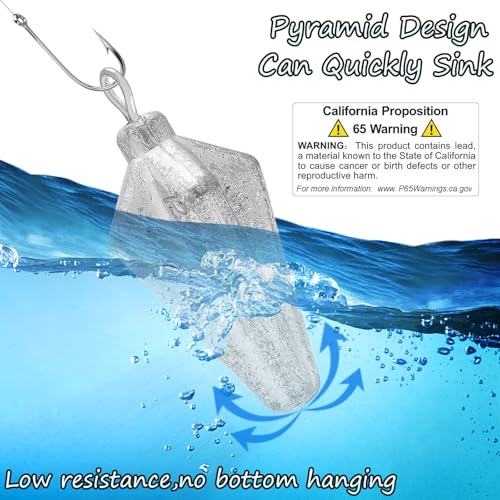 Fishing Pyramid Weights Rhombus Quadrangle Lead Triangle Fishing Sinkers | Surf Fishing Sinkers for Ocean Saltwater Fishing Casting Gear Tackle 1oz 2oz 3oz 4oz - size: 2oz-8pcs