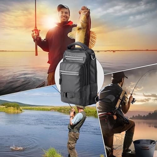 Fishing Back Pack Multifunctional Tackle Backpack | Sling Lightweight Fishing Pack for Men Hiking Hunting