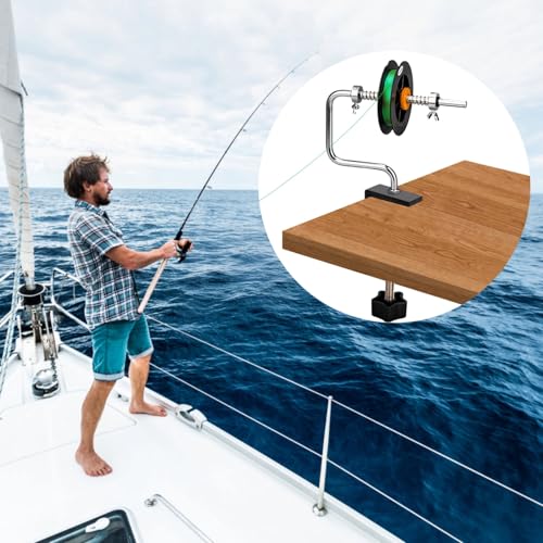Fishing Line Winder Spooler, Aluminum Alloy Spooling Station with Steel Frame, Adjustable Rotating Axis, Clamp for Workbench, Fishing Line Spooler Machine with Multiple Accessories