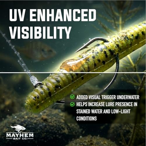 Liquid Mayhem Nightcrawler Fish Attractant Gel 60 ml / 2 oz · 60 Uses – Real Anchovy Bait & Aminos | UV-Enhanced Long-Lasting Gel – All Lure Types - size: 3-Pack