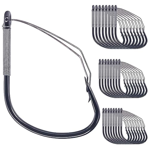 Weedless Wacky Rig Hooks Bass Fishing Hooks for Wacky Rigging Worm Lure - size: 1/0 25-Pack