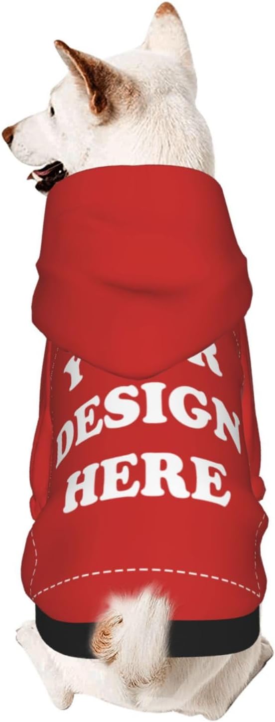 Dog Costume, Custom Dog Hoodie, Dog Name Costume Holiday Pet Pajamas Outfit, Personalized Pet Coat Costumes for Small Medium Large Dogs and Cats for Winter, Red, S