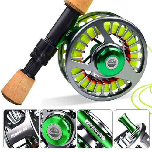 Fly Fishing Reel Fly Reels - Large Arbor CNC-Machined Aluminum Alloy Body Light Weight 5/7, 7/9, 9/10 wt (Black, Green, Silver/Blue, Gray-Green, Silver-Blue,Gunmetal,Ice Blue,Sapphire Blue) - size: 7/9wt