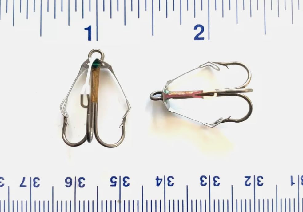 25 Gerry's Tackle 2X Strength Bronze Weedless Treble Hooks Size 8
