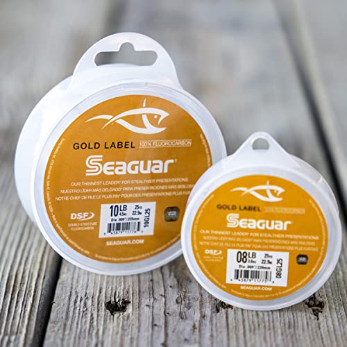Seaguar Gold Label Fresh & Saltwater Fishing Leader Line, 100% Fluorocarbon - size: 25lb/50yds