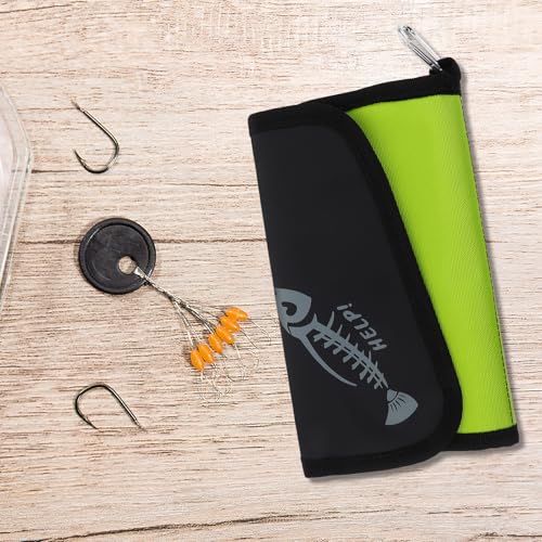 COHEALI Fishing Tackle Storage Bag Soft Bait Organizer with Waterproof Large Capacity Detachable Pouch for Freshwater and Saltwater Fishing Gear Accessories, Fluorescent Green