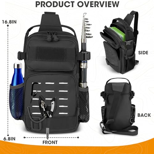 THKFISH 85Pcs Fishing Tool Kit, Fishing Backpack with Tackle Boxes Included, Fishing Tackle Kit Include Fishing Bait Lure Gear Kit, Fishing Pliers, Fish Hook Remover, Lip Gripper - color: Army Green