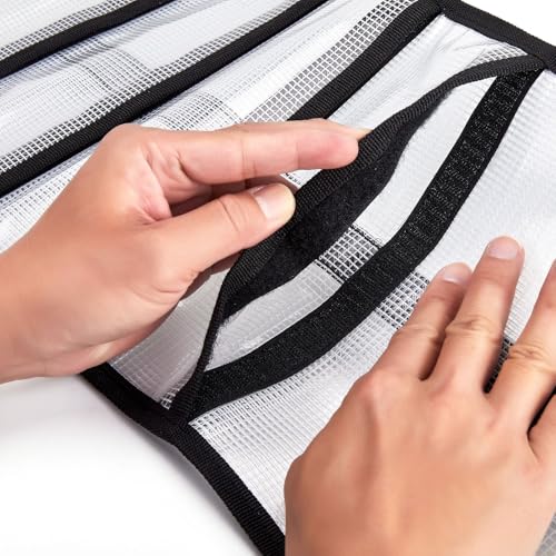 Roll Up Fishing Lure Wraps Set-Durable Lure Bag 6 Pocket PVC Protective Cover Saltwater Hook Covers Fabric Lure Protector Trolling Lure Tackle Box - color: Clear 1-pack, size: 23" X 9"