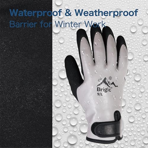 Waterproof Weatherproof Winter Work Gloves, Gray, Ideal for Gardening & Outdoor Tasks - size: X-Large