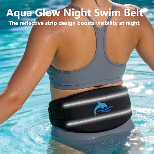 SIXRARI Adult Flotation Swim Belt, Adjustable 3-Section Buoyancy Belt with Reflective Strips for Water Aerobics, Aqua Jogging, Pool Exercise, Swimming Training & Low-Impact Workout - size: Medium