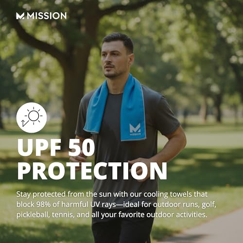 MISSION Max Plus Cooling Towel- Soft, Durable Microfiber - Cools Up to 3 Hours - UPF 50 Sun Protection - Machine Washable - color: Black Tango Red