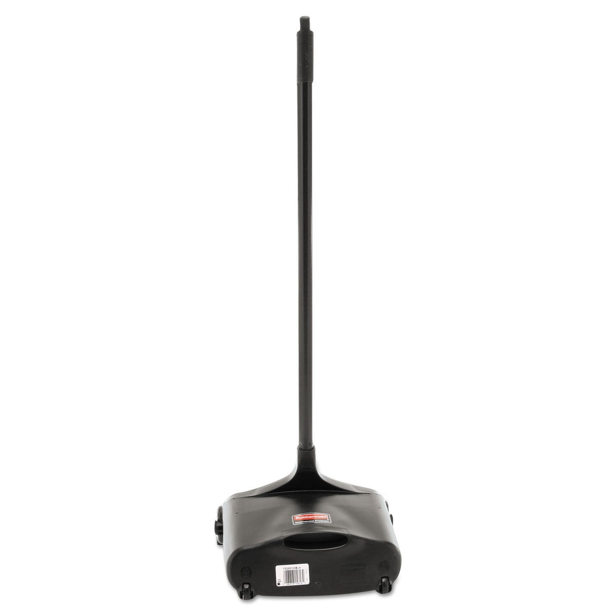 Rubbermaid Commercial Products Dustpan with Long Handle Plastic Black Compatible with Any Broom for Lobby/Restaurant/Office/Home/Dog Pooper Scooper 12.50" Wide