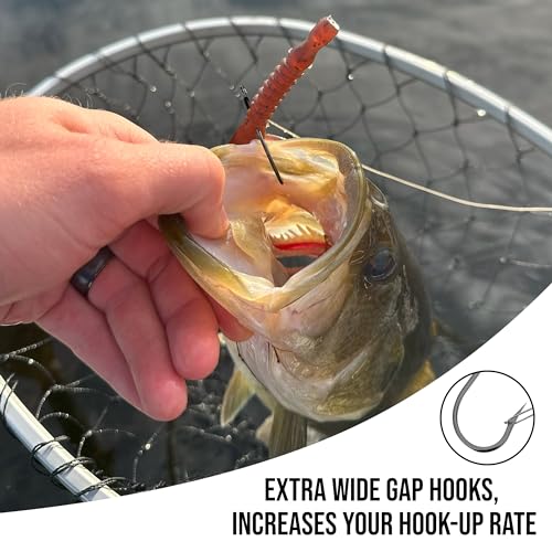 Reaction Tackle Wide Gap Wacky Hooks, Weedless Worm Hooks for Bass, High Carbon Steel Hooks for Stick Worm Soft Plastics, Neko Rig and Finesse Fishing (25-Pack) - size: #3/0 Standard