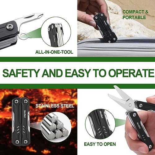 NexTool Keychain Multitool, Mini Sailor Scissors, 10 in 1 Mini Multitool with EDC Pocket Knife, Mini Pliers, Bottle Opener and Screwdriver for Fishing, Camping, Gifts for Men on Christmas, Birthday | 10-in-1 Mini Multitool, Flexible Tailoring Scissors, Co