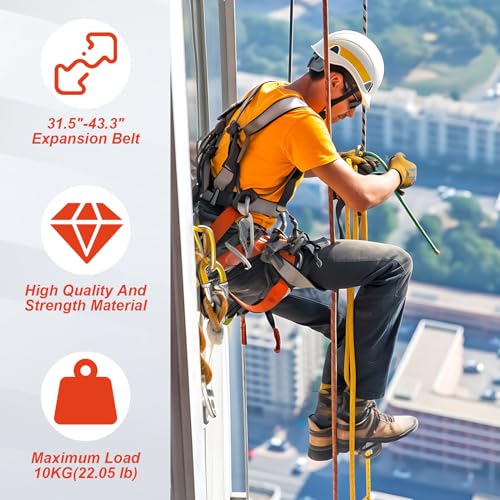 Tool Lanyard with Buckle Strap 5Pcs, 31.5 "-43.3" Extendable Length Tool Tether Lanyard with Carabiner and Adjustable Loop End, Scaffolding Roofing Fall Protection Tool Belts Accessories - size: 5 pack