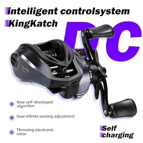 DCast Baitcasting Fishing Reel with Digital Anti-Backlash Control & Smart Braking System, Lightweight Easy-Cast Baitcaster for Bass Fishing - color: Right Handed