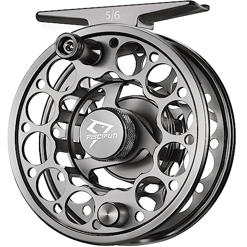 Piscifun Sword Fly Fishing Reel, CNC-Machined Aluminum Alloy Fly Reel - size: 3/4wt, style: Gray-without Line