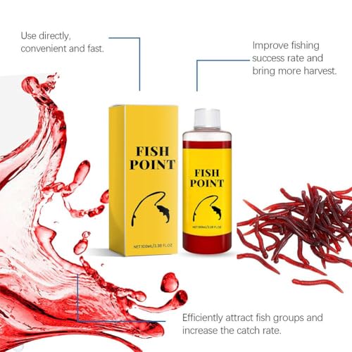 Concentrated Fish Attractant Liquid,Red Worm Liquid Spray,Powerful Fishing Bait Scent Attractant,Fast-Acting Red Worm Bait Additive for Freshwater Fishing,Enhances Scent & Improves Bite Response - color: Yellow