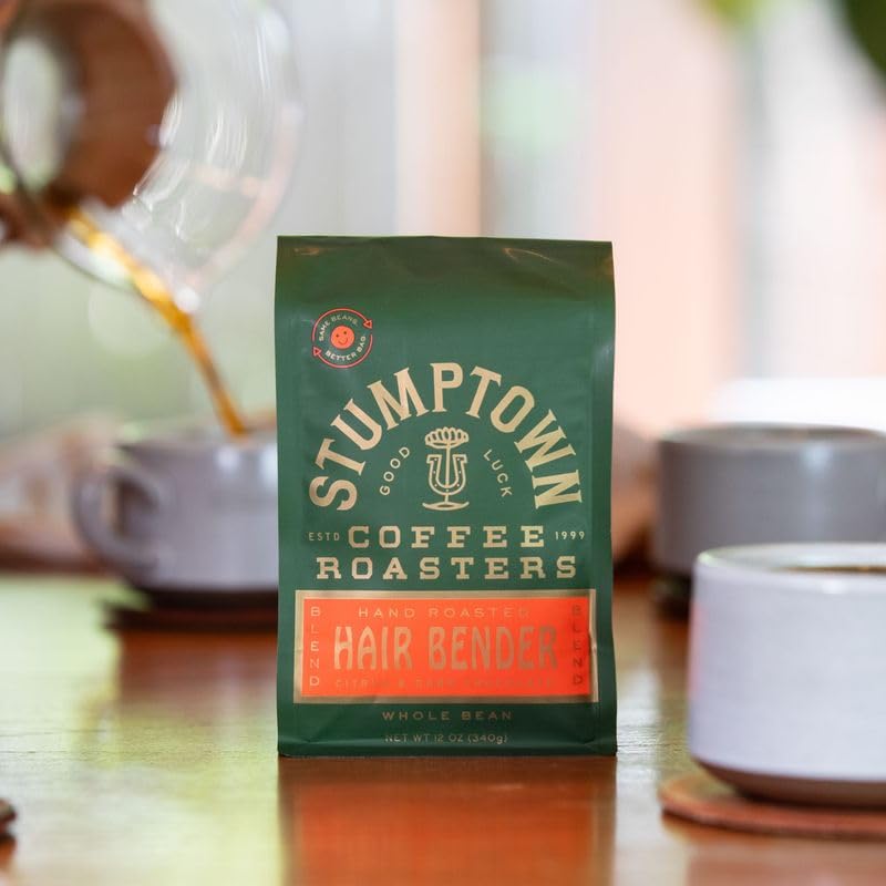 Stumptown Coffee Roasters, Medium Roast Whole Bean Coffee, 100% Arabica Coffee - Hair Bender 12 Ounce Bag with Flavor Notes of Citrus and Dark Chocolate