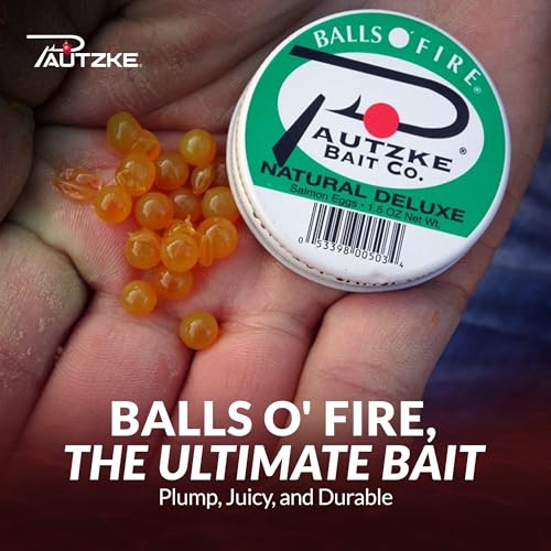 Pautzke Balls O' Fire Salmon Eggs Bait - Real Salmon Eggs for Trout Fishing, Soft Fish Eggs for Salmon Fishing, Can Be Used as Single Egg Salmon Bait or Salmon Egg Sacks - color: 3-Natural Deluxe